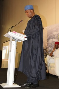 Dr Bukola Saraki giving his welcome address